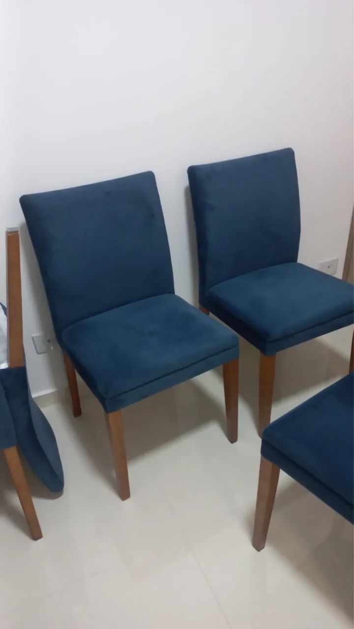 Conjunto kit de 4 cadeiras de jantar azul marinho (ou 2, 4 e 6 peças) - Foto 2