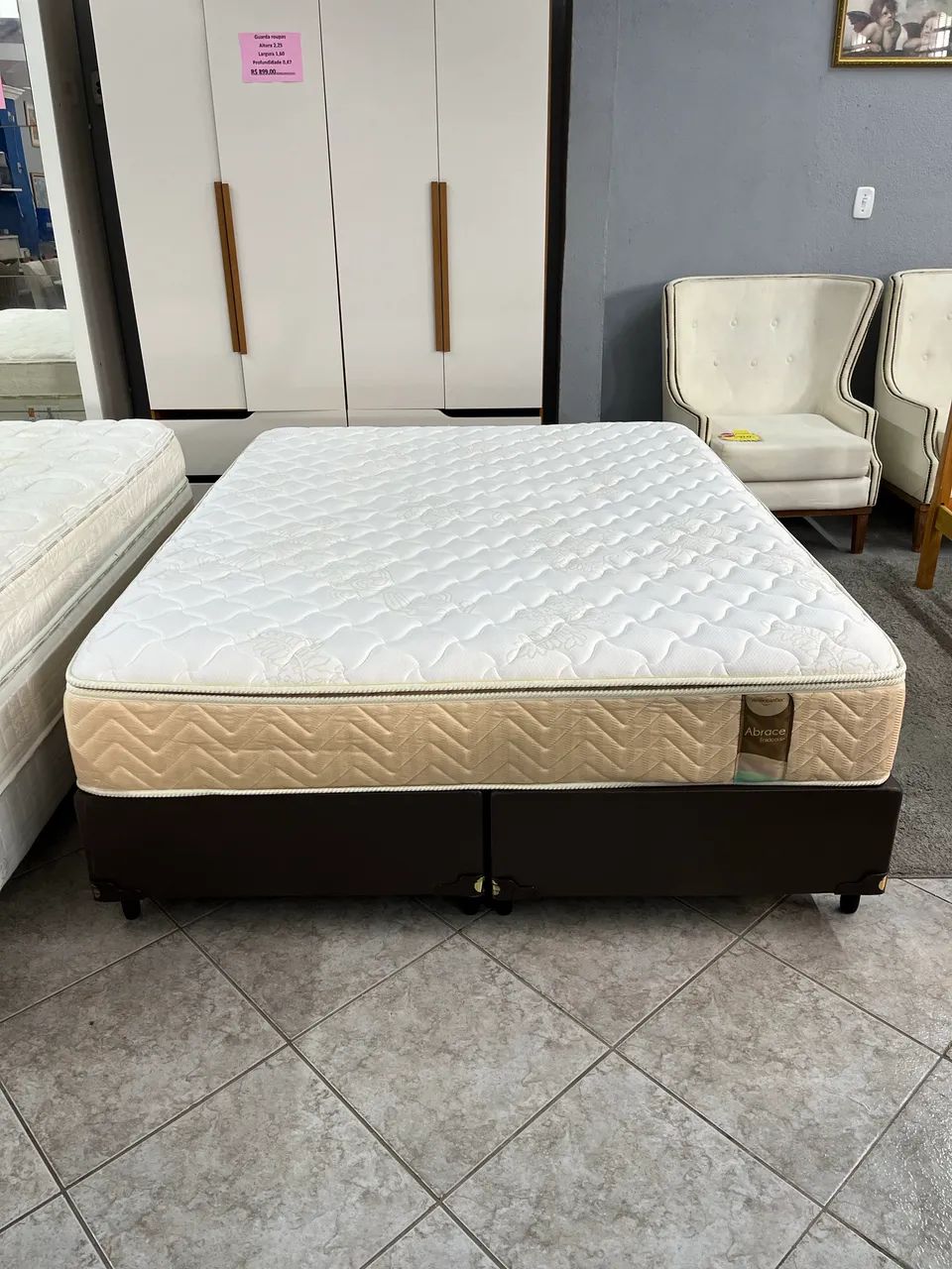 Cama Box Queen com colchão Americanflex Molas Ensacadas - Foto 2