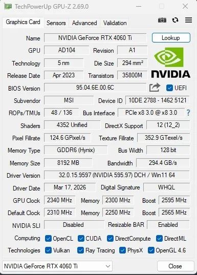 RTX 4060 Ti MSI Ventus 2X 8GB OC - Impecável + Caixa e NF - Foto 4
