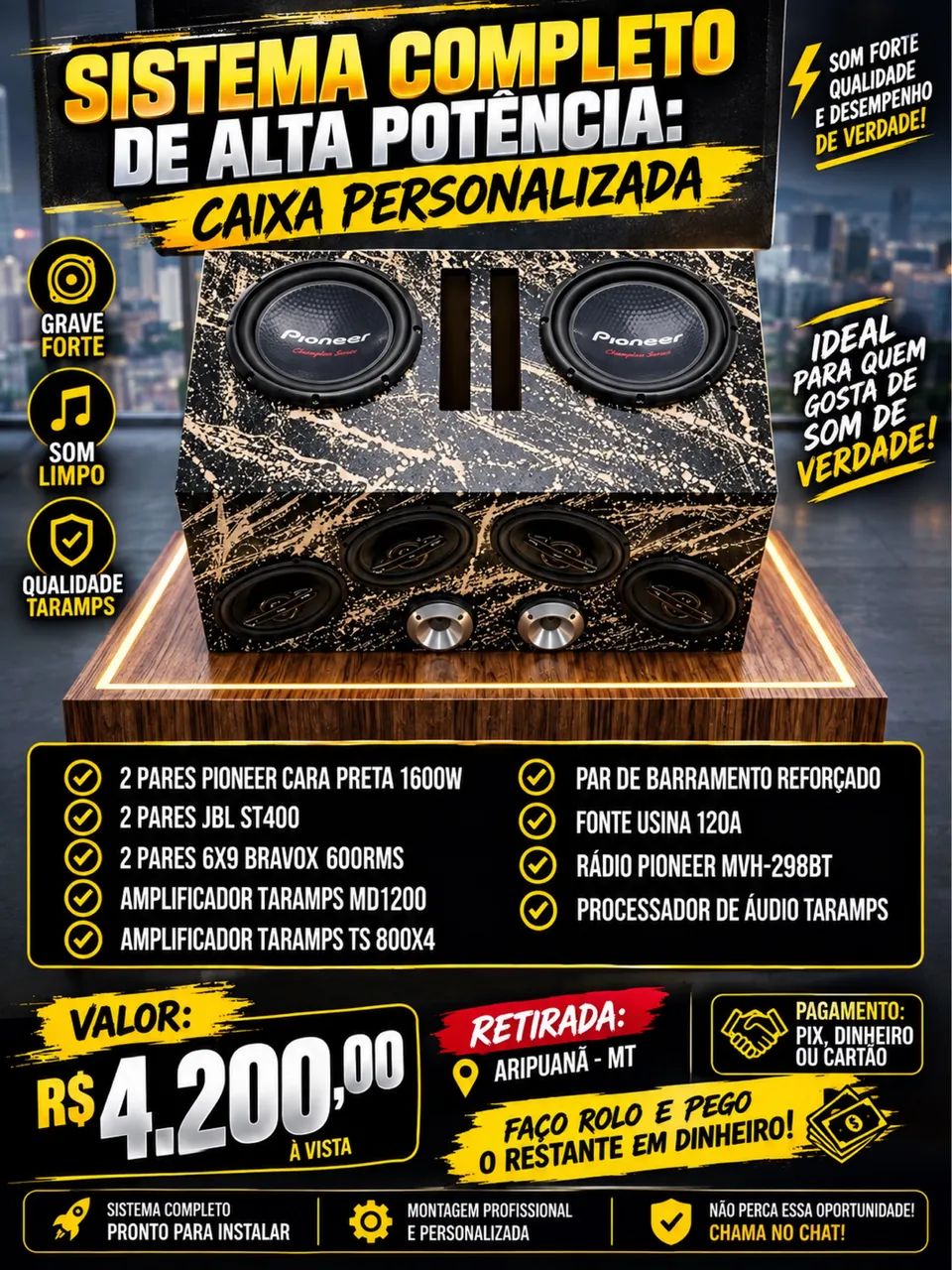 Caixa de som automotiva 