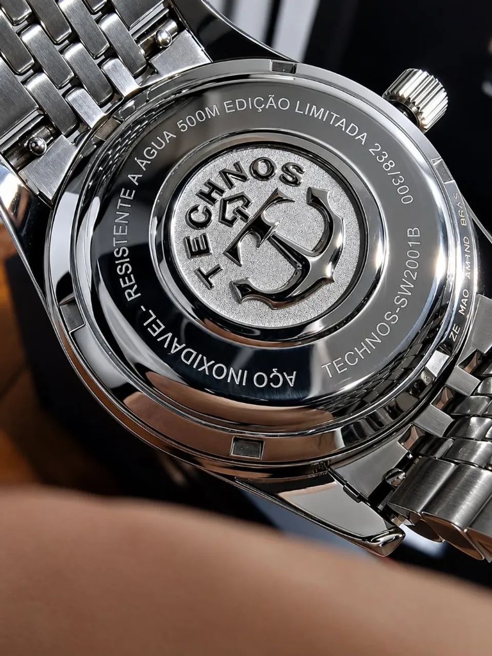 RELÓGIO TECHNOS SKYDIVER DIAL BRANCO 500m 37,5mm SW2001B  - Foto 2