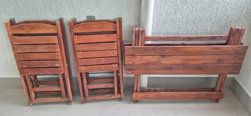 Mesa dobrável 100% eucalipto - Foto 3