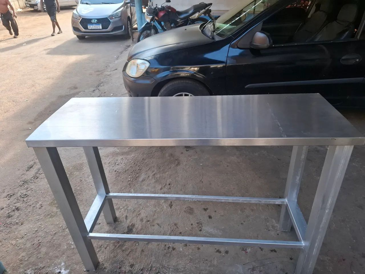 Bancada inox 43m/1,28m