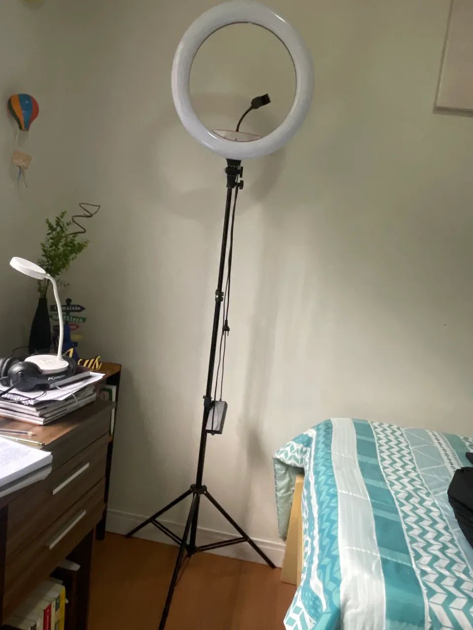 Ring Light pouco usado com acessórios 
