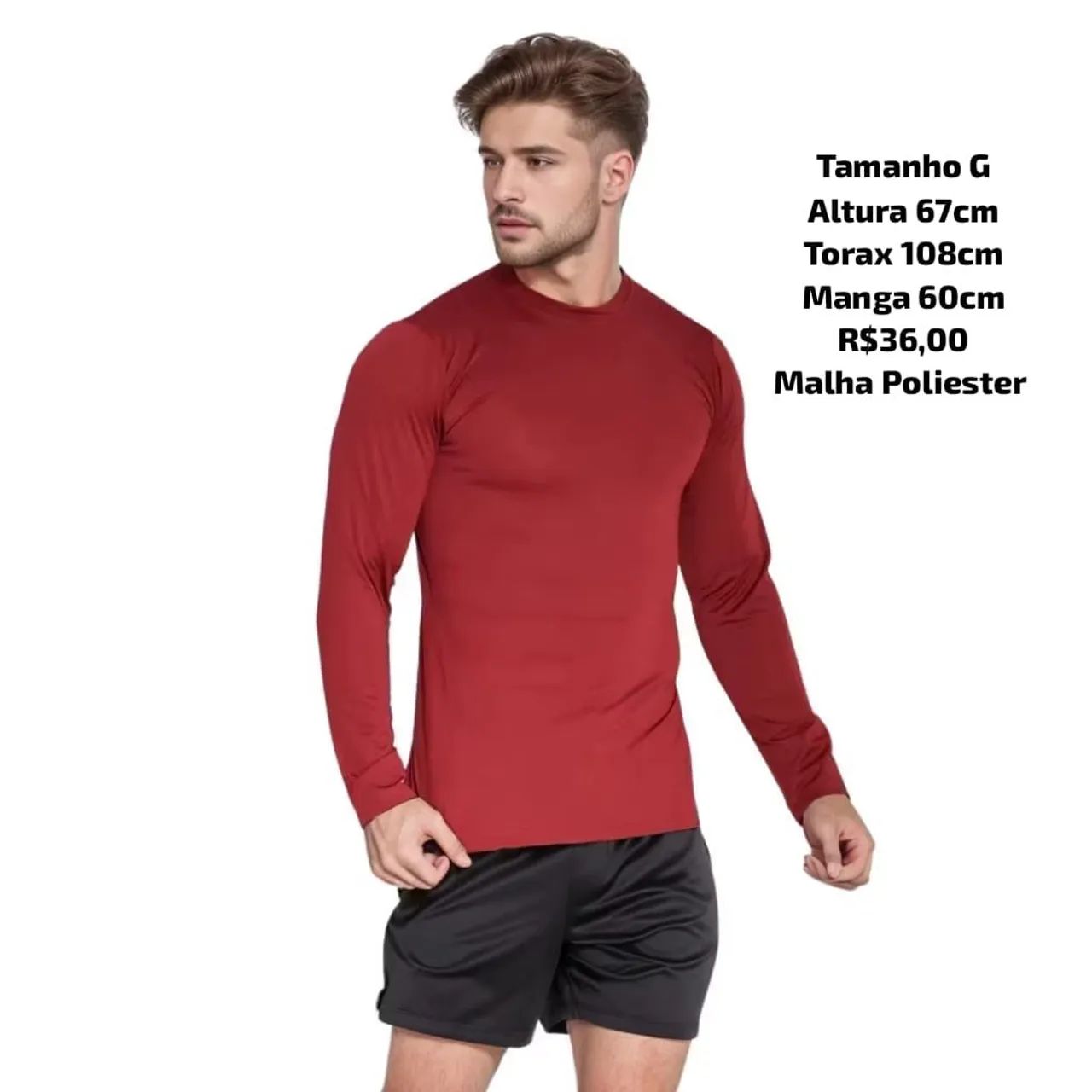 Blusa masculina manga longa 