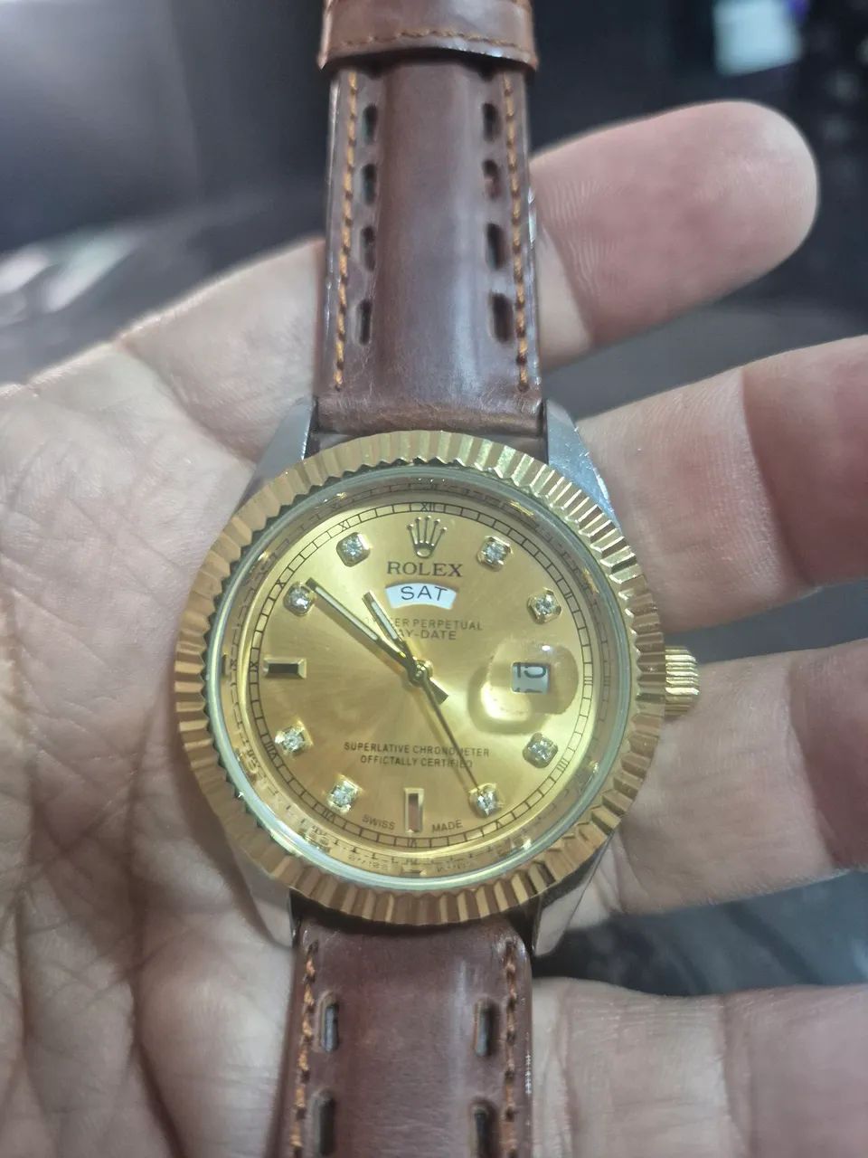 Relógio  DAY-DATE  À QUARTZ   -   FUNCIONANDO PERFEITAMENTE - Foto 4