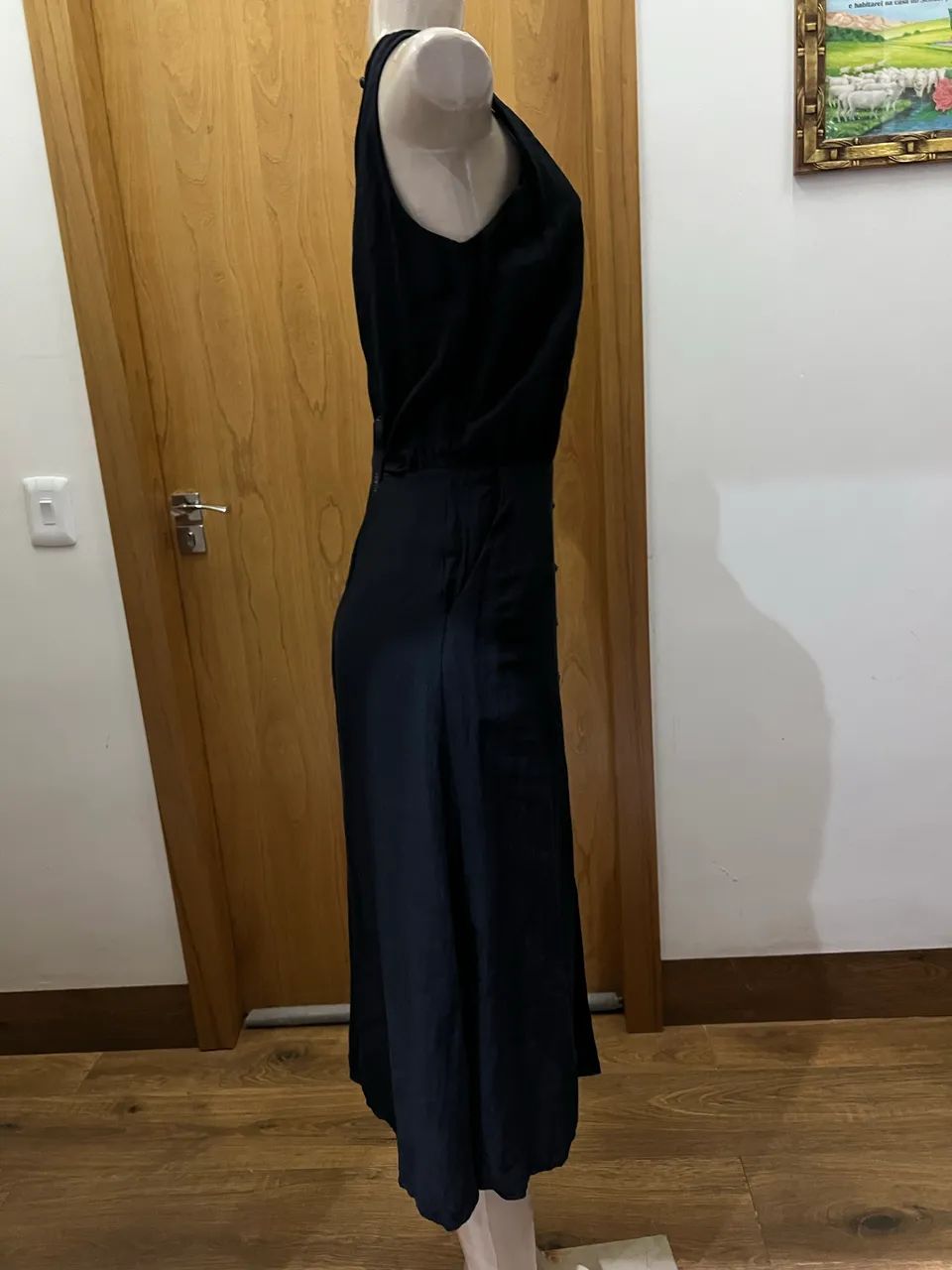Vestido mídi preto tamanho P - Foto 3