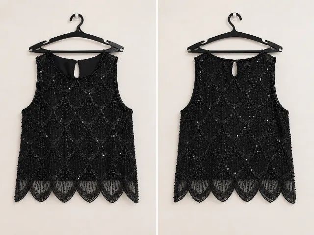 Blusa preta com lantejoulas 
