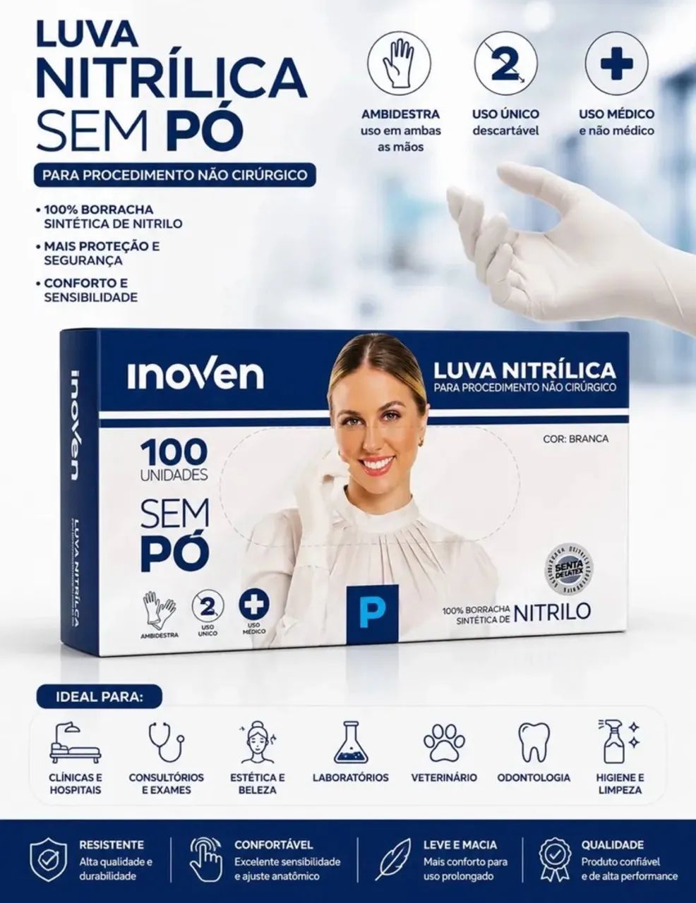 Luvas Nitrílica Inoven