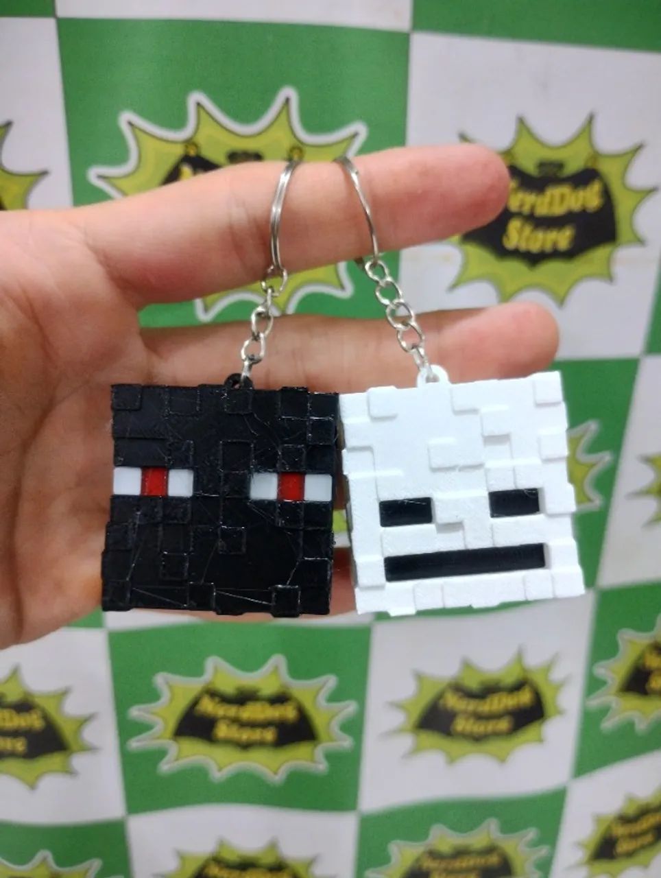 Chaveiros Minecraft Head Creeper Skeleton Enderman - NerdDog Store - Foto 4