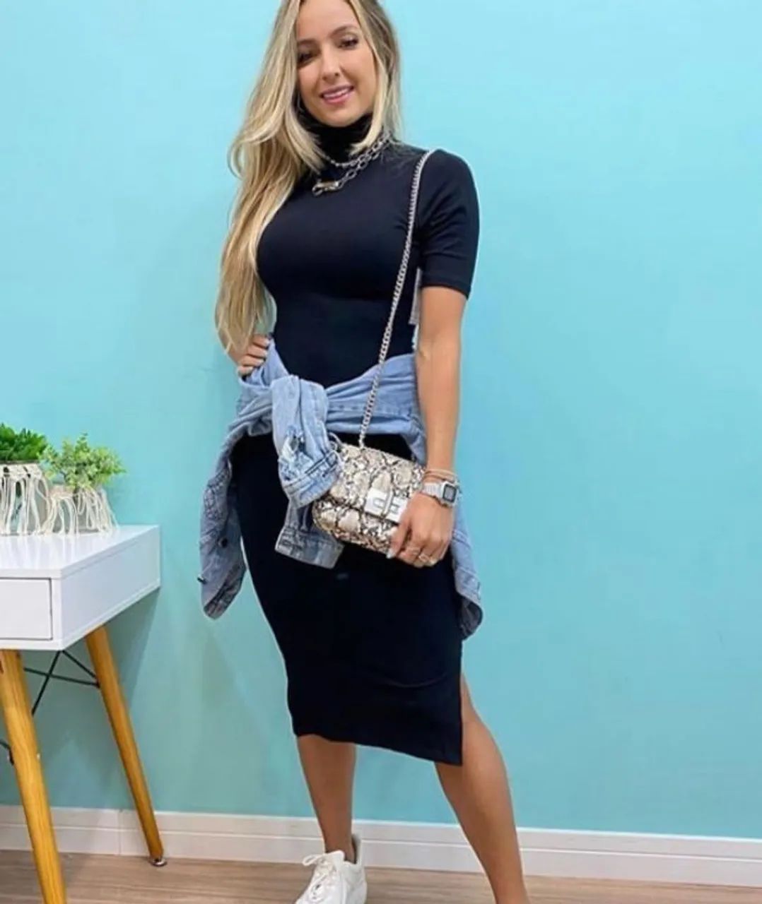 Vestido golinha manga curta e manga longa  - Foto 4