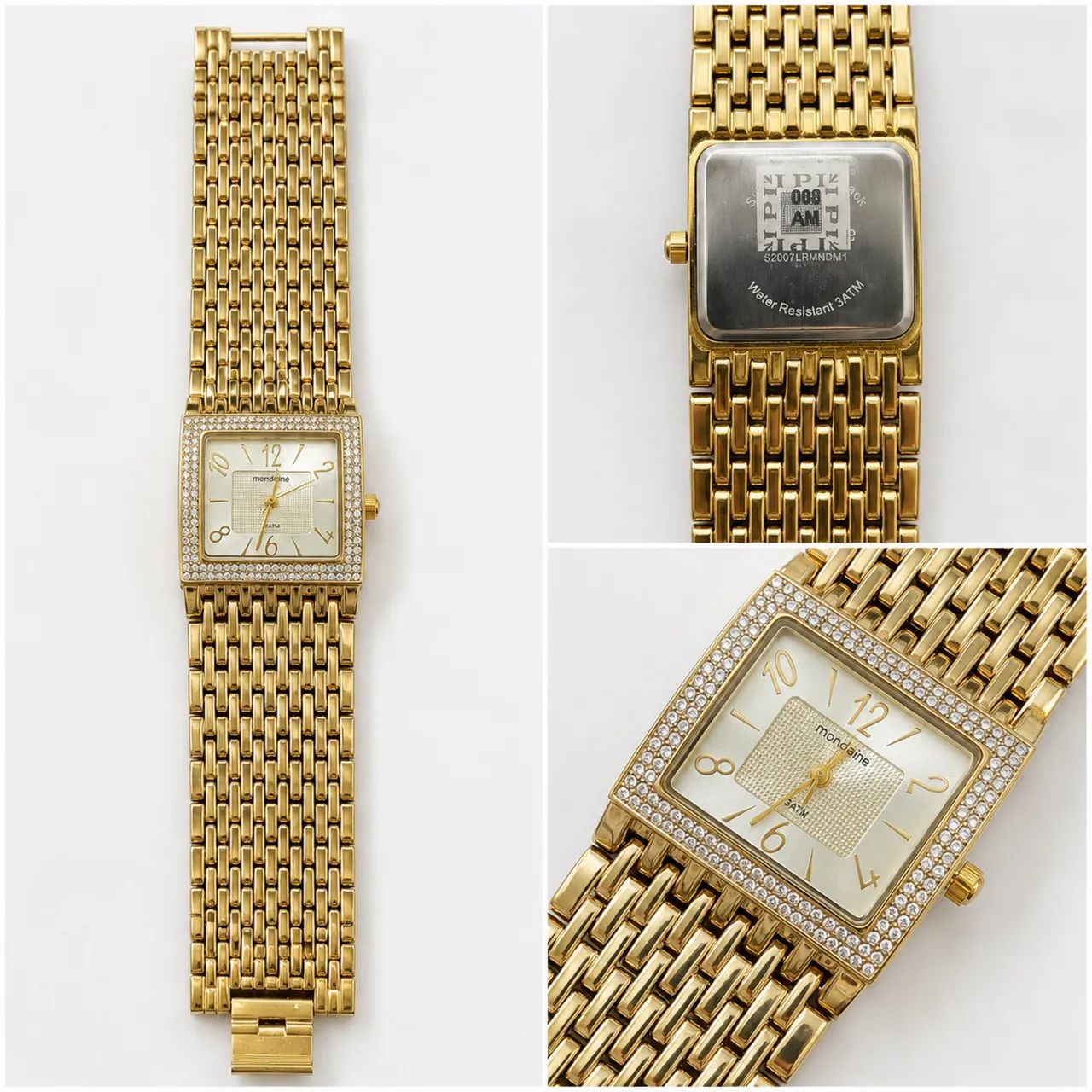 Relógio Mondaine Dourado Strass