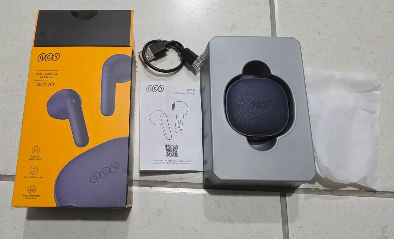 Fone QCY T41 Air Bluetooth 5.4 IPX4 até 7 horas de bateria cor azul - Foto 3