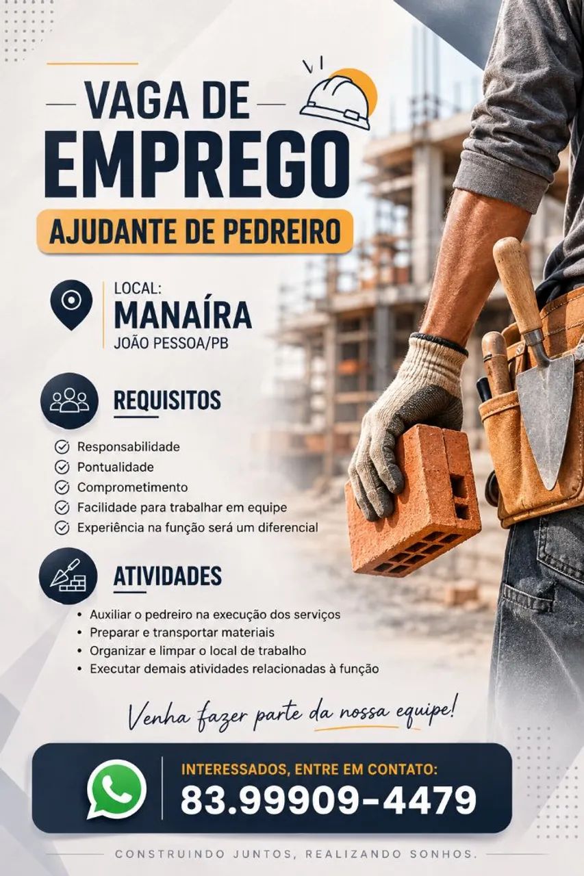 Ajudante de pedreiro 