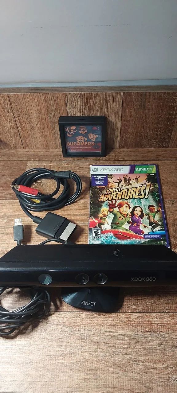 Kinect xbox 360, cabo e jogo.