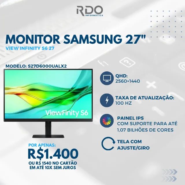 Monitor Samsung 27" S27D6000UALX2 