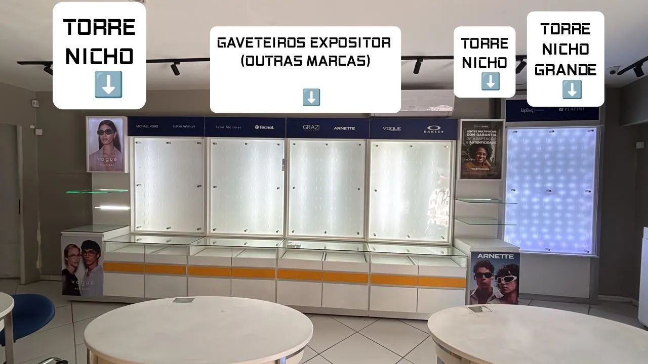 Móveis para óticas