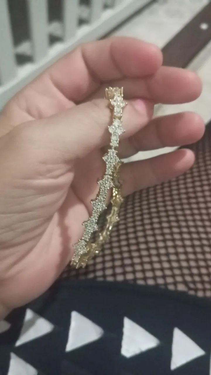 Pulseira foliado a ouro 