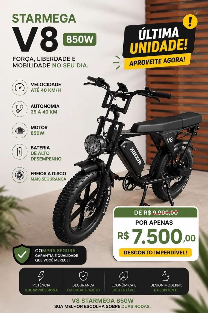E-bike V8 Starmega 850w