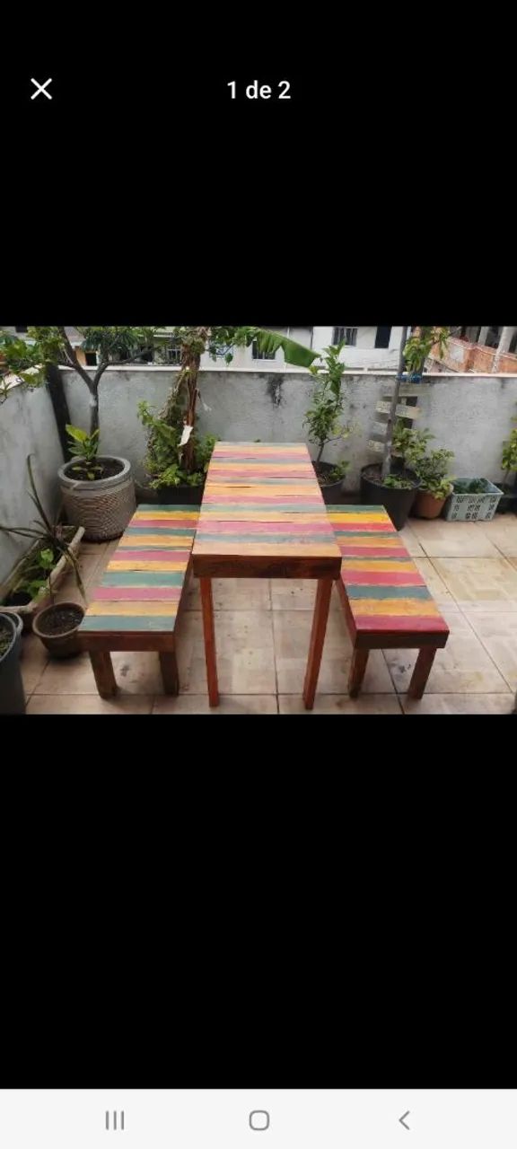 Mesa e bancos de patina ( novos)  - Foto 2