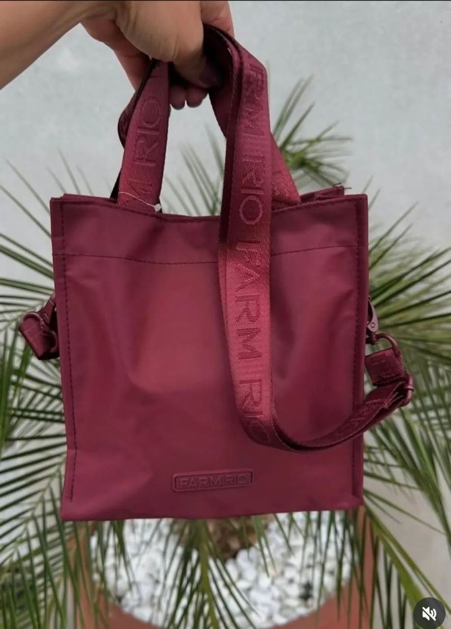 Bolsa Mimo Liso Bordô Vermelho Goiabada FARM ETC - Inverno 2026<br><br> - Foto 2