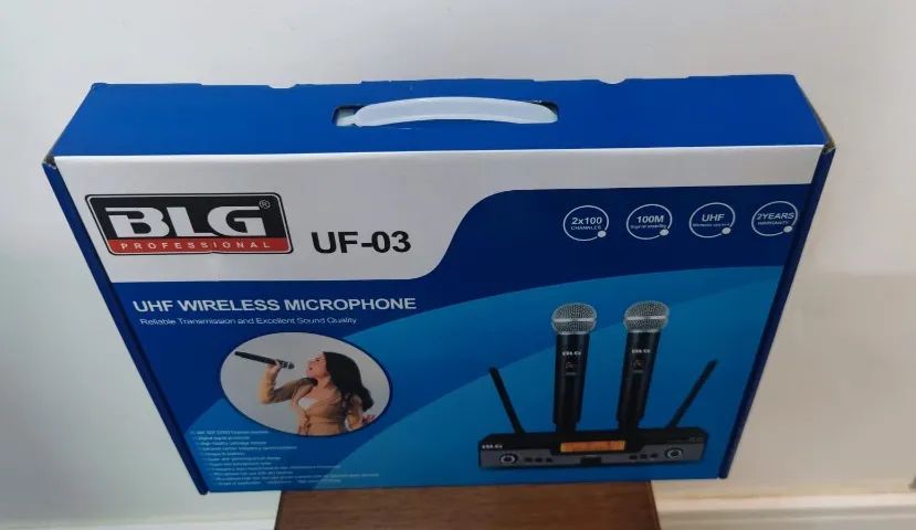 Kit Microfone sem fio BLG - Modelo UF03 - Novo. - Foto 3