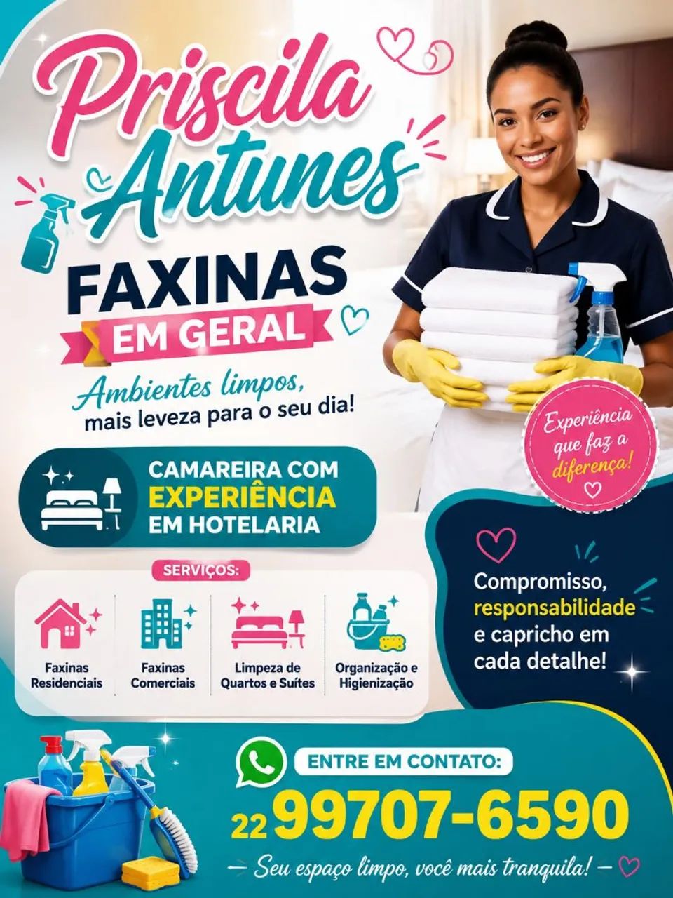 Profissional com experiencia em hotelaria.
