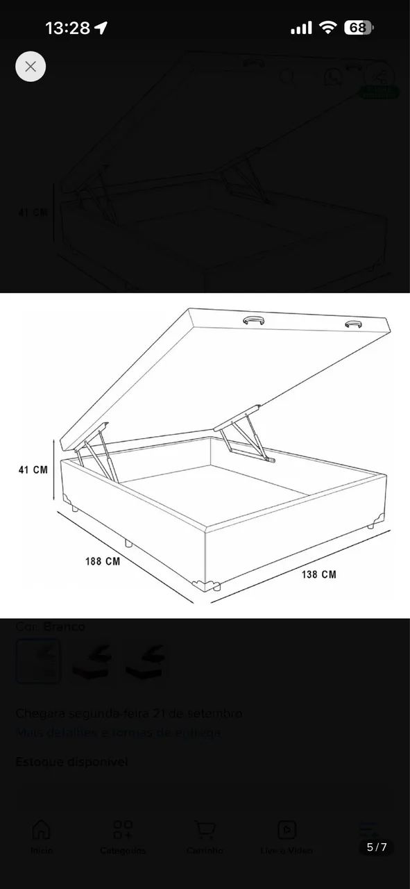 VENDO CAMA BOX CASAL COM BAÚ  - Foto 3