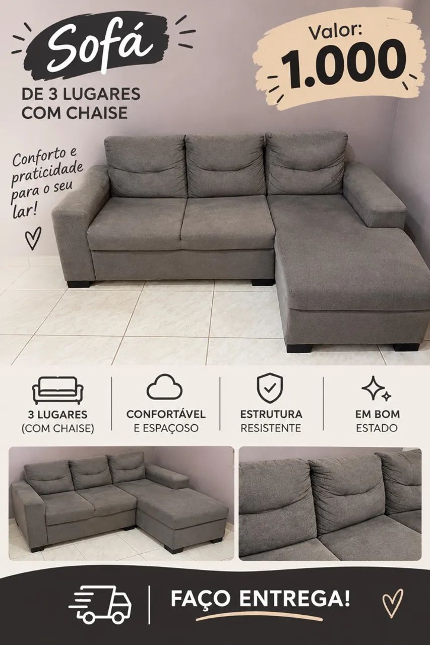 Sofá com Chaise 