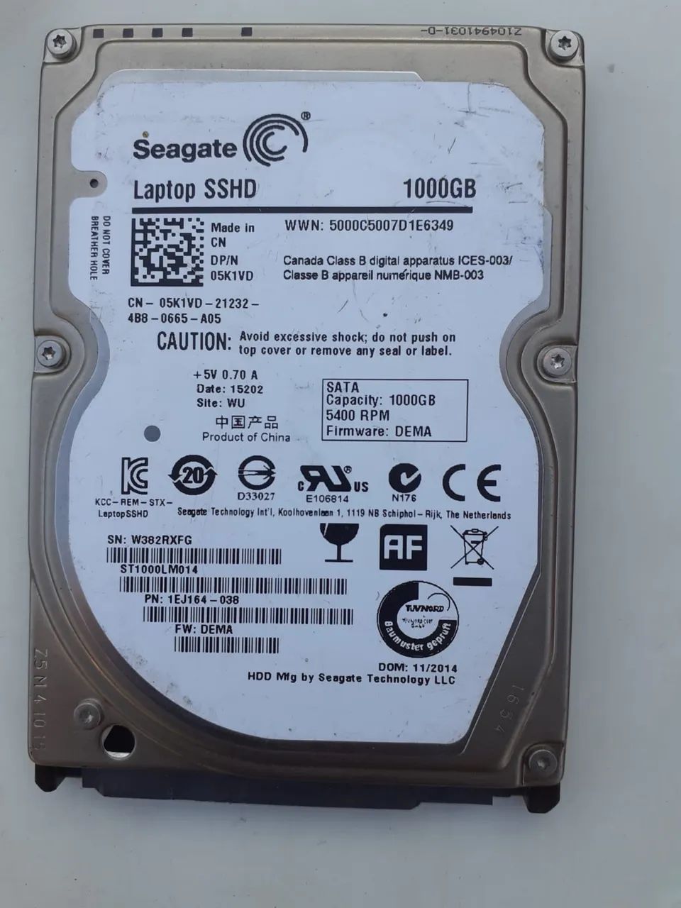 HD Seagate 1TB 2,5? SSHD para notebook 