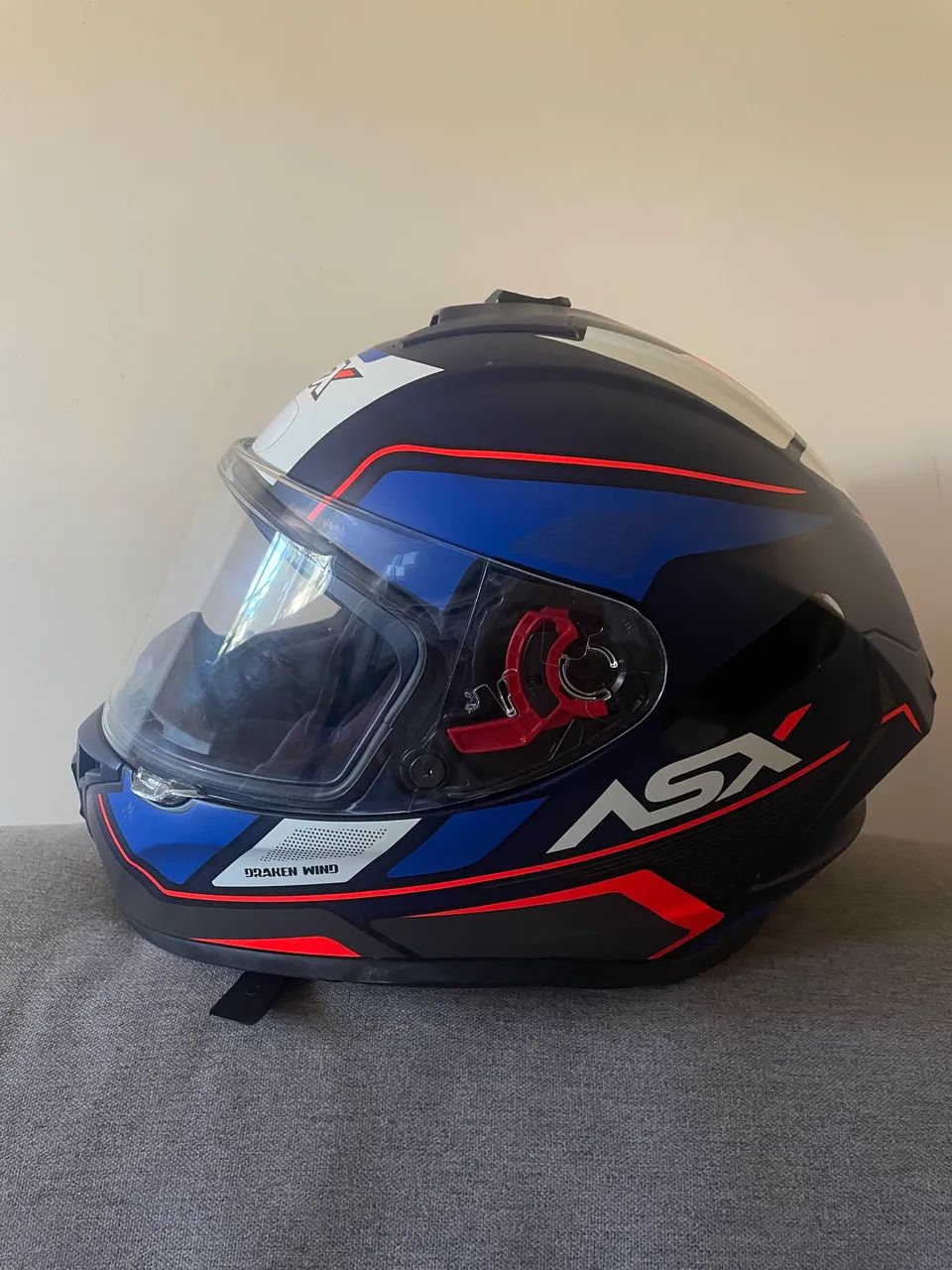 Capacete ASX DRAKEN WIND azul fosco R$570,00 - Foto 3
