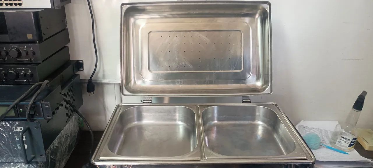 Réchaud inox com duas cubas
