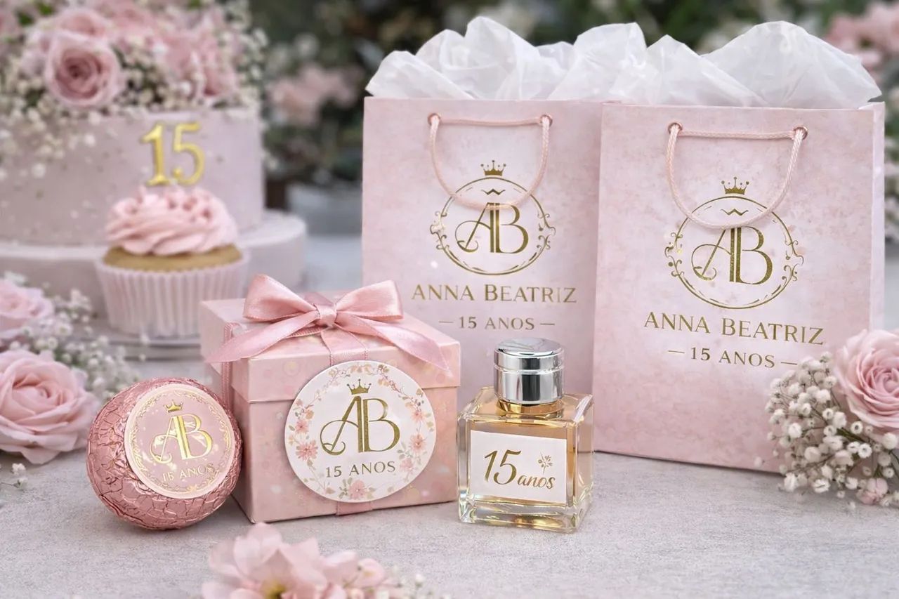 Serviços de Design, identidade visual e artes para personalizados para debutante e 15 anos