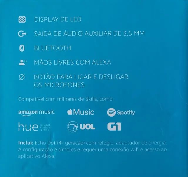 Echo Dot (4ª geração): Smart Speaker com Relógio e Alexa (nova). - Foto 3
