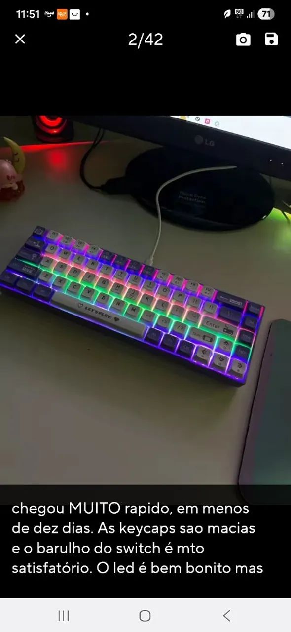 Teclado Ajazz AK680 lilás e branco - Foto 2