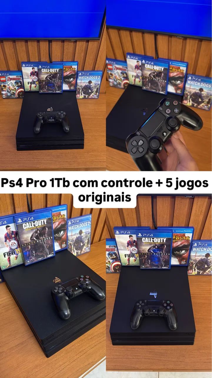 Ps4 Pro 1Tb com controle original e jogos - Foto 2
