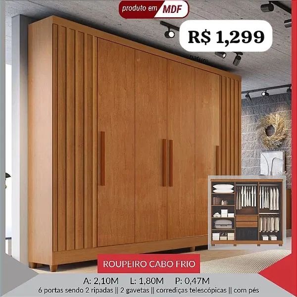 Guarda Roupa Casal MDF  - Foto 2