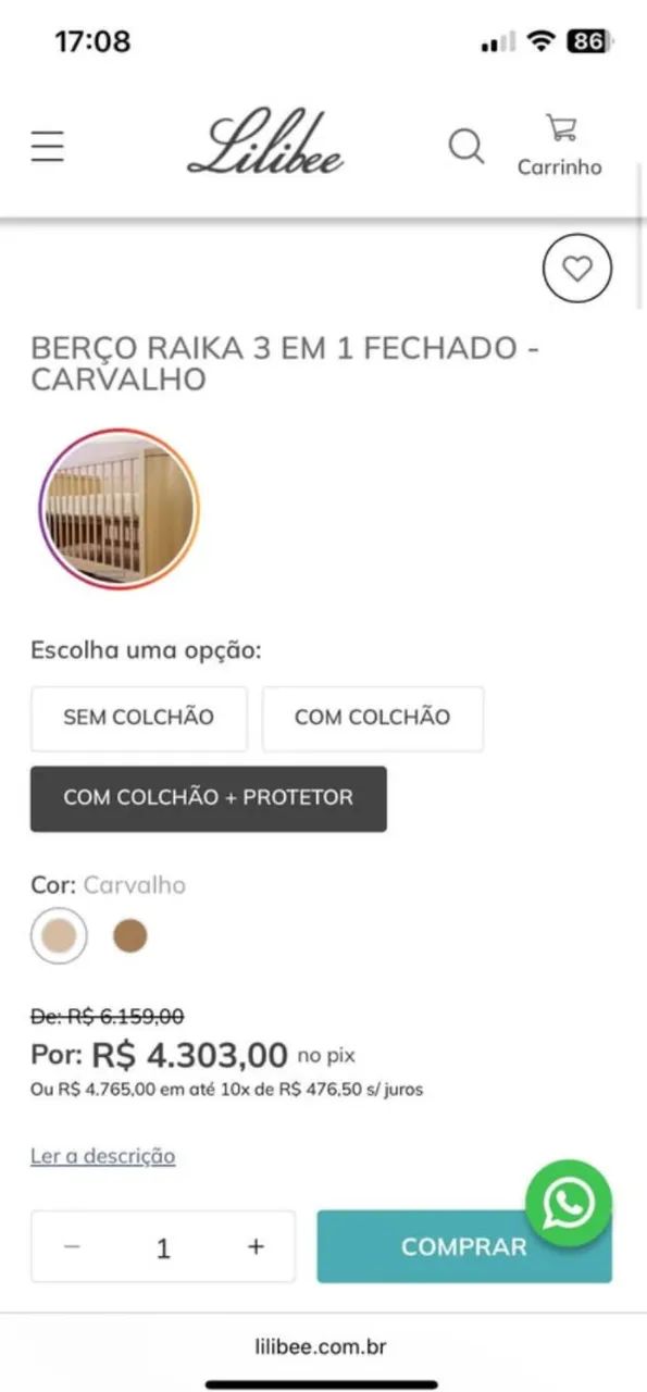 Berço Infantil + Poltrona Lilibee - Foto 4