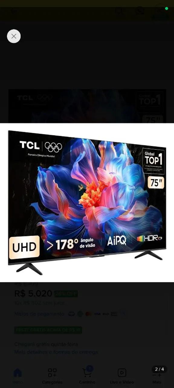 Tv TCL 75 POLEGADAS  - Foto 2
