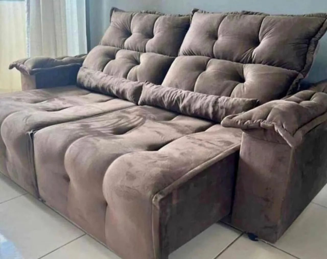 Sofá Retrátil Reclinável 2 lugares com mola ensacada  - Foto 3