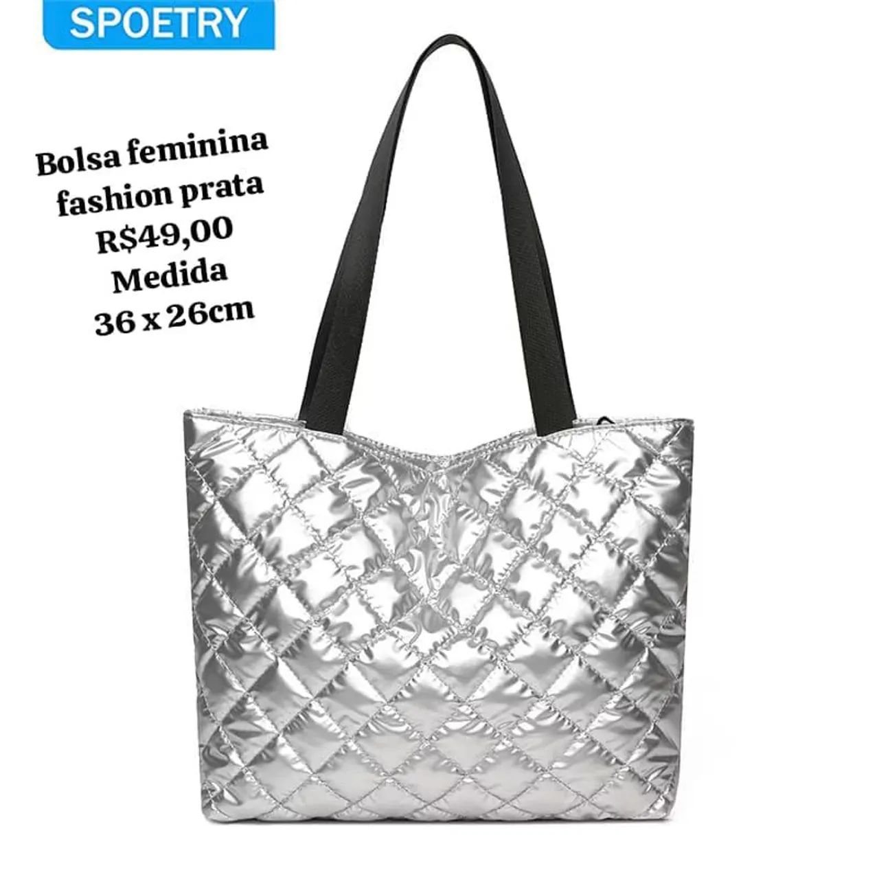 Bolsa feminina Fashion prata - Foto 2