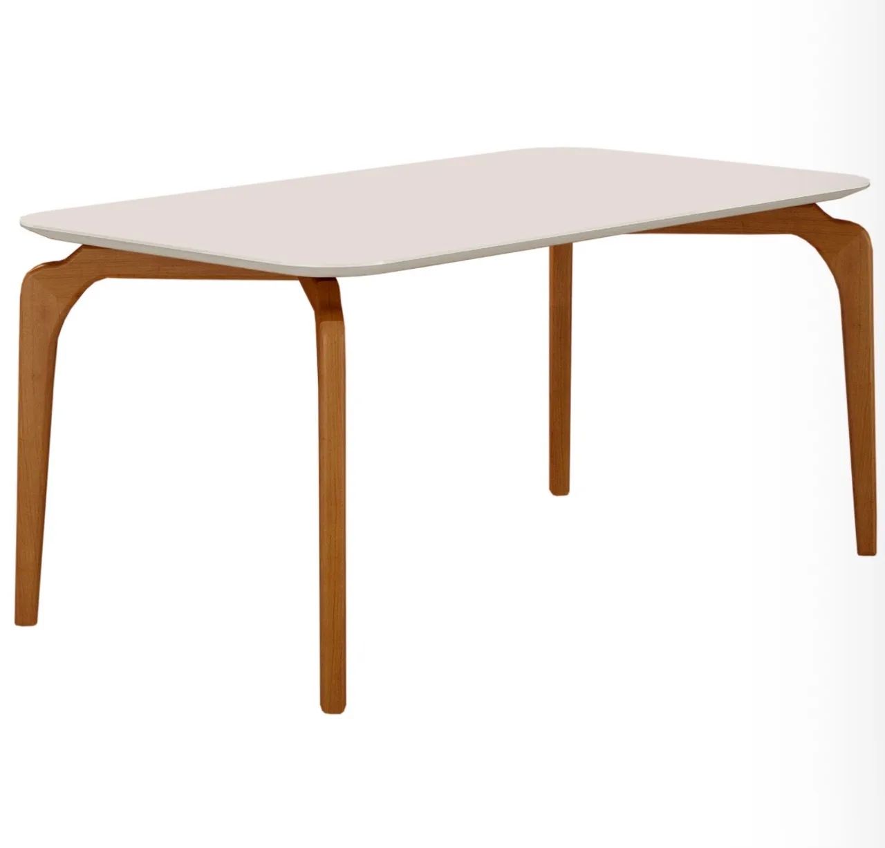 Mesa de Jantar Ravena 1,20 m Cinamomo Off White com Vidro - Foto 2