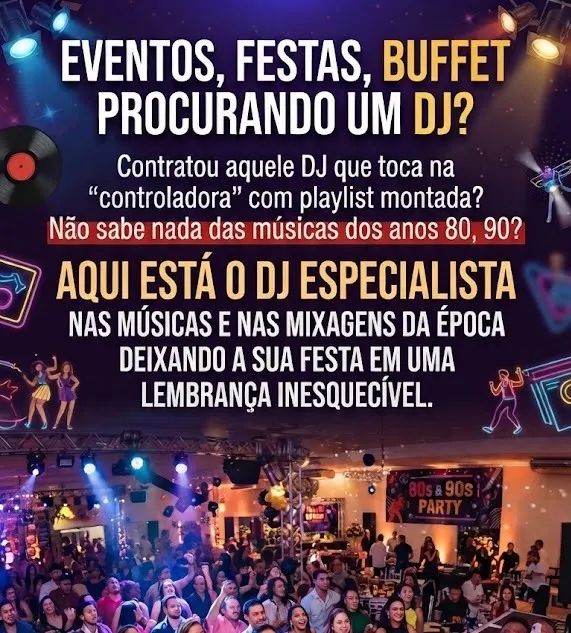 buffet festas osasco com dj, só aceito festas anos 80,90