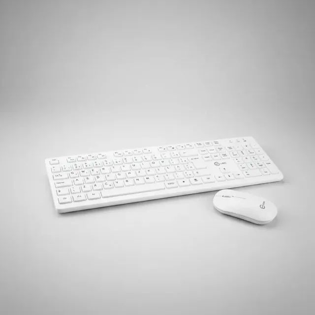 Kit Teclado e Mouse Sem Fio 2.4GHz USB Wireless branco - Foto 4