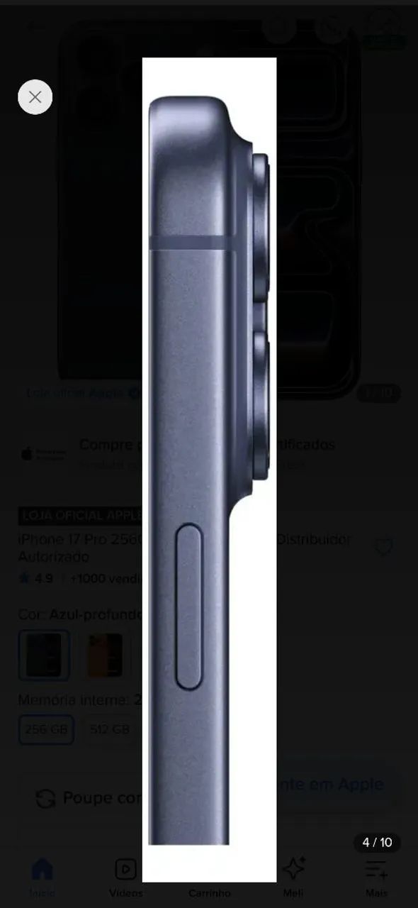 Iphone 17 pro azul - caixa aberta mas nunca foi usado - Foto 2
