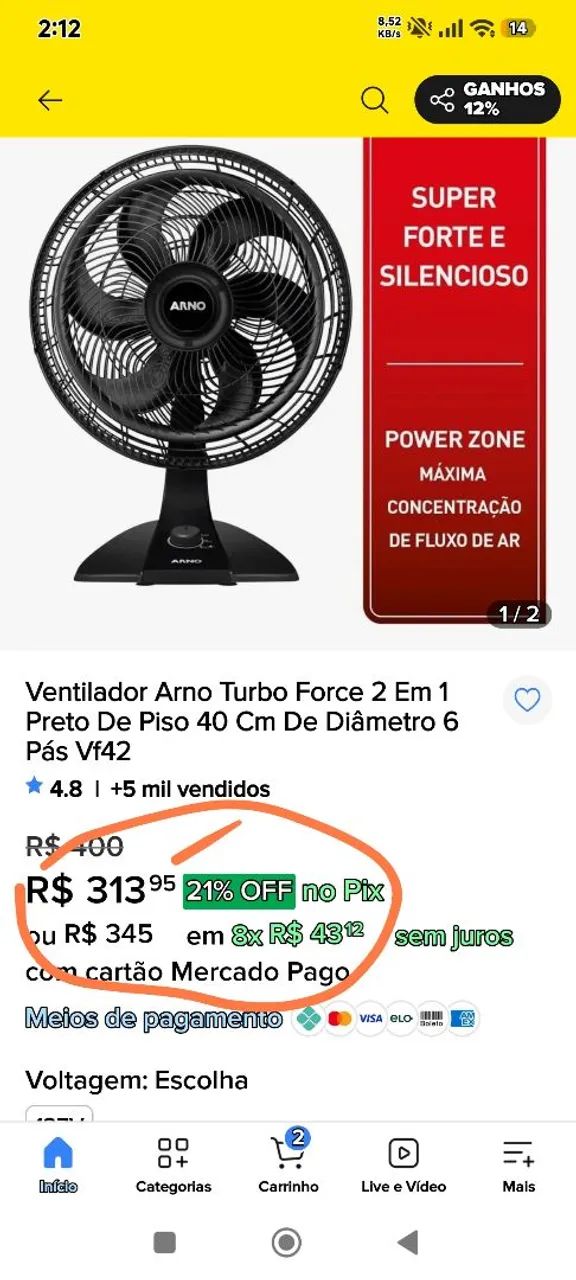 Ventilador Arno Turbo Force 2em1  - Foto 2