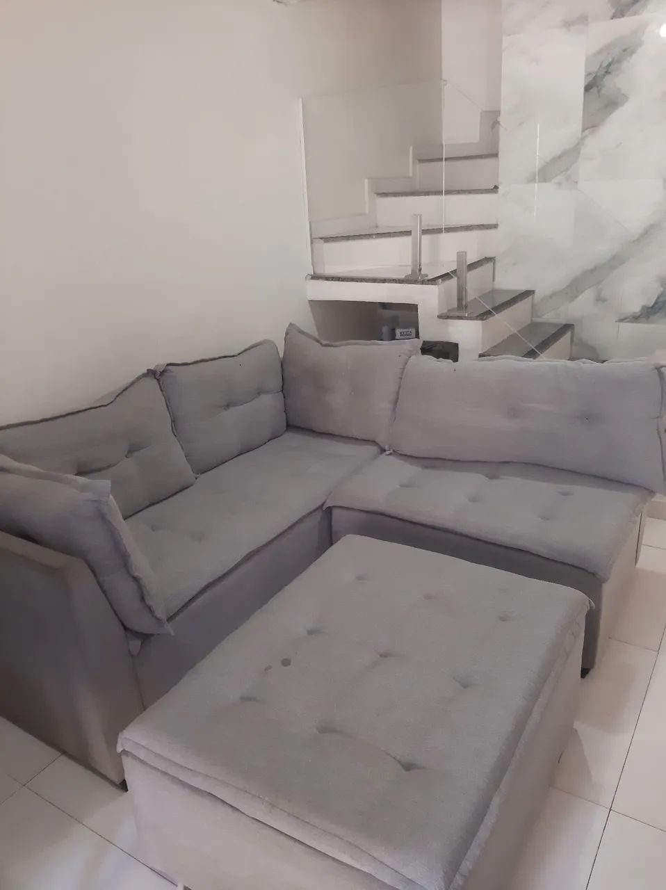 Sofá modular 5 lugares + Puff Gigante