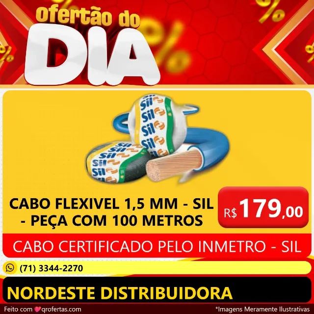 CABO FLEXIVEL SIL 1,5 MM FLEXIVEL - SIL - PEÇA COM 100 METROS -CERTIFICADOS PELO INMETRO  - Foto 4