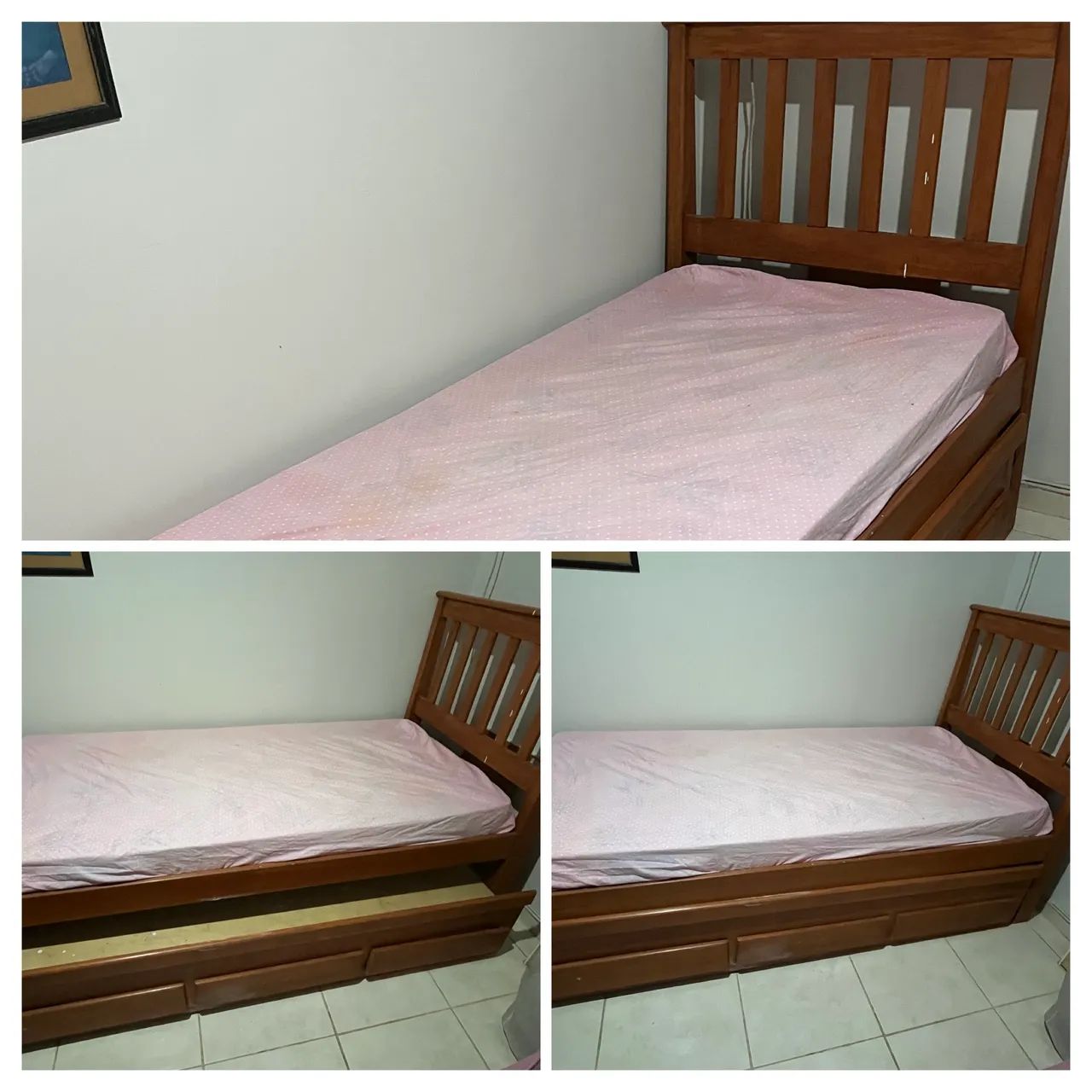 Cama solteiro com auxiliar e gavetas  - Foto 2