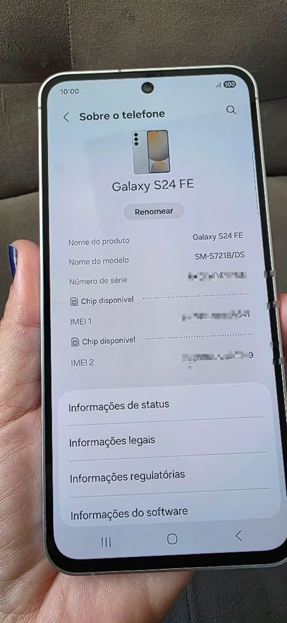 S24 FE SM-S721B/DS 256GB e 8GB